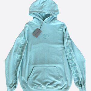 Balenciaga Blue Embroidered BB Icon Logos Hoodie
